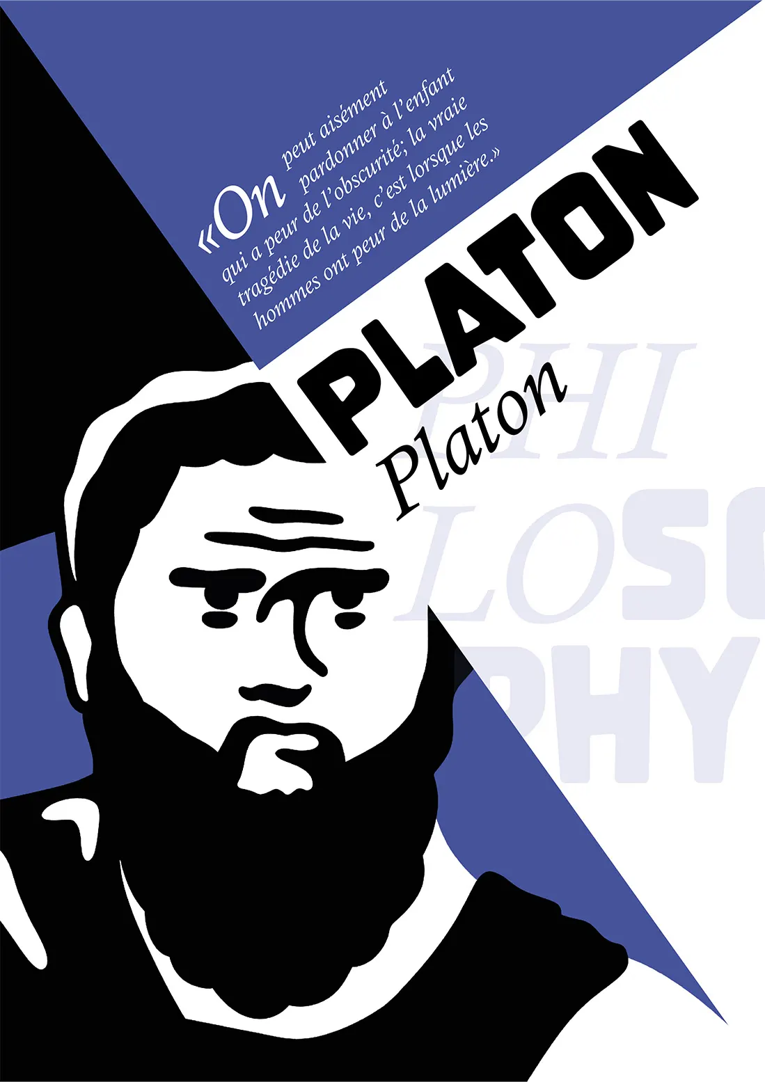 Affiche illustrée consacrée à Platon